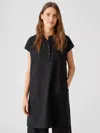 Eileen Fisher Organic Linen Shirtdress In Black