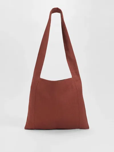Eileen Fisher Organic Linen Shopper Tote In Brown
