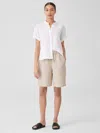 Eileen Fisher Organic Linen Shorts In Undyed Natural In Black