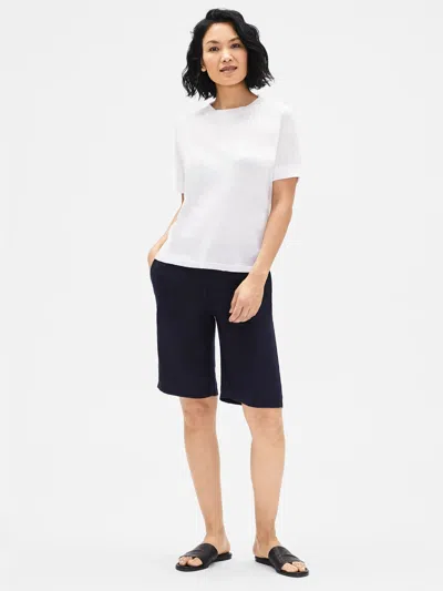 Eileen Fisher Organic Linen Shorts In Black