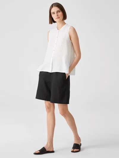 Eileen Fisher Organic Linen Shorts In Black