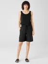 Eileen Fisher Organic Linen Shorts In Black