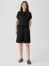 Eileen Fisher Organic Linen Shorts In Black