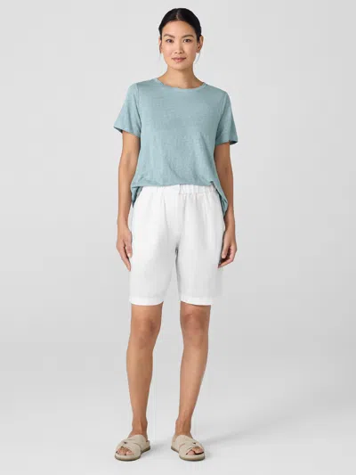 Eileen Fisher Organic Linen Shorts In Black