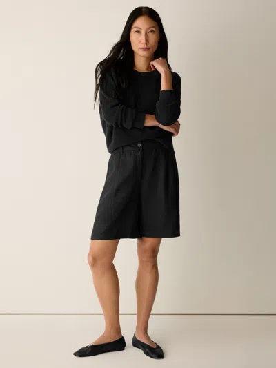 Eileen Fisher Organic Linen Shorts In Black
