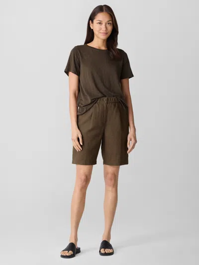 Eileen Fisher Organic Linen Shorts In Branch