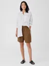Eileen Fisher Organic Linen Shorts In Brown