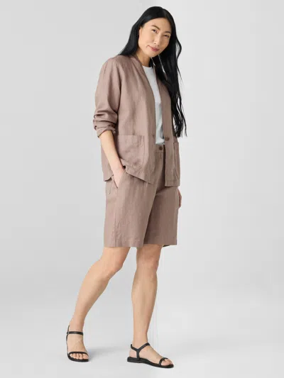 Eileen Fisher Organic Linen Shorts In Multi