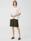 Eileen Fisher Organic Linen Shorts In Green