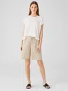 Eileen Fisher Organic Linen Shorts In Neutral