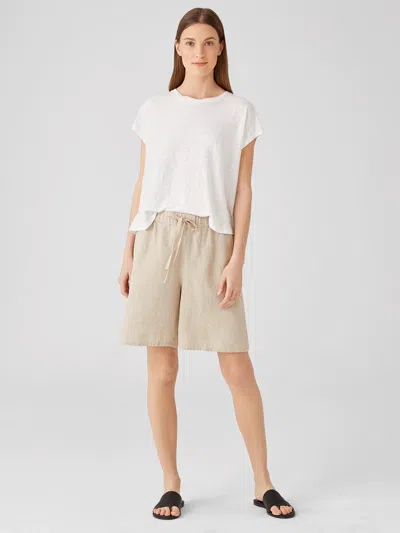 Eileen Fisher Organic Linen Shorts In Neutral