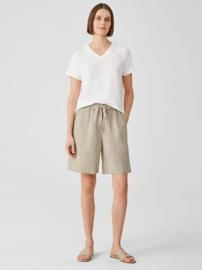 Eileen Fisher Organic Linen Shorts In Neutral