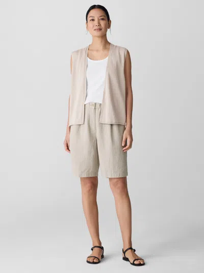 Eileen Fisher Organic Linen Shorts In Undyed Natural