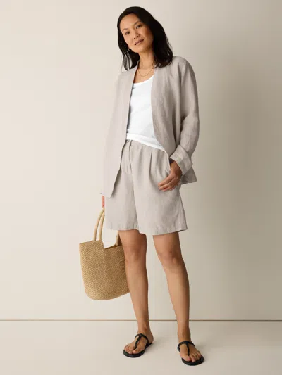 Eileen Fisher Organic Linen Shorts In Undyed Natural