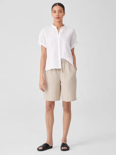 Eileen Fisher Organic Linen Shorts In Undyed Natural