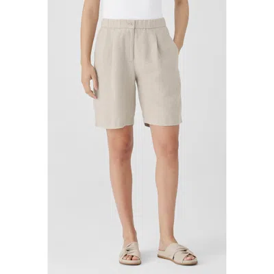 Eileen Fisher Organic Linen Shorts In Undyed Natural In Gray