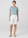 Eileen Fisher Easy Fit Linen Shorts In White