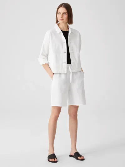 Eileen Fisher Organic Linen Shorts In White