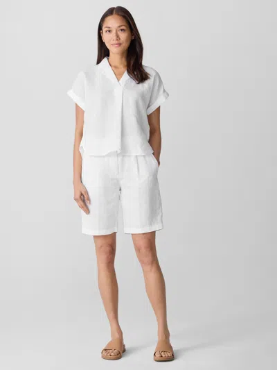 Eileen Fisher Organic Linen Shorts In White