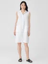Eileen Fisher Organic Linen Sleeveless Dress In White