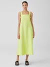 Eileen Fisher Organic Linen Square Neck Dress In Green