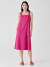 Eileen Fisher Organic Linen Square Neck Dress In Pink