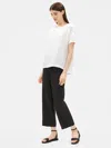 Eileen Fisher Organic Linen Straight Cropped Pant In Black