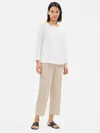 Eileen Fisher Organic Linen Straight Cropped Pant In Neutral