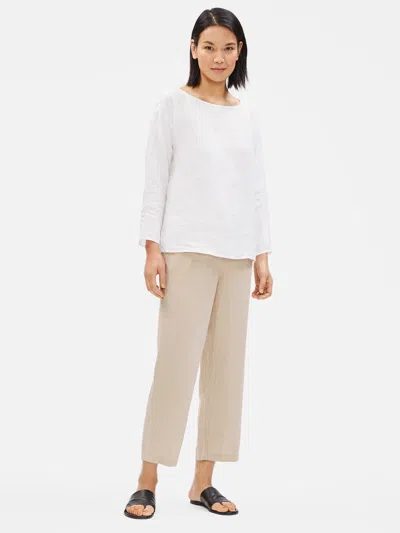 Eileen Fisher Organic Linen Straight Cropped Pant In Neutral