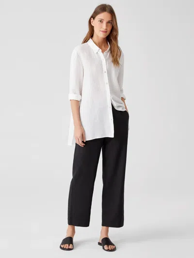 Eileen Fisher Organic Linen Straight Pant In Black