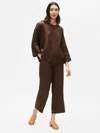 Eileen Fisher Organic Linen Straight Pant In Brown