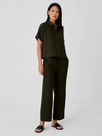 Eileen Fisher Organic Linen Straight Pant In Green