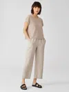 Eileen Fisher Organic Linen Straight Pant In Neutral