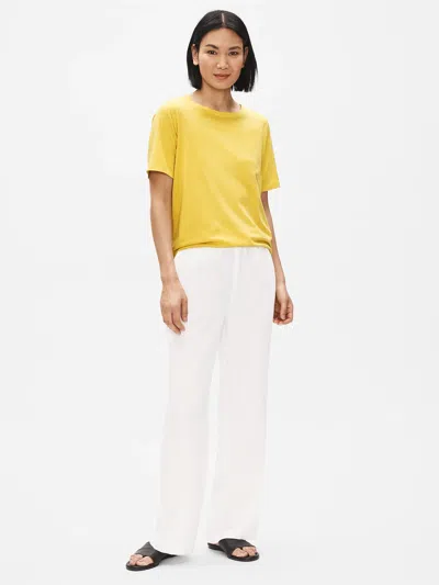 Eileen Fisher Organic Linen Straight Pant In White