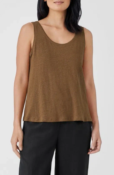 Eileen Fisher Organic Linen Tank In Bronze