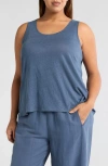Eileen Fisher Organic Linen Tank In Eclipse