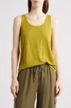 Eileen Fisher Organic Linen Tank In Golden Pear