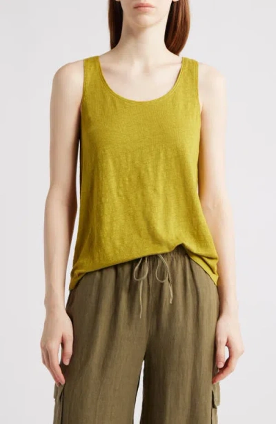 Eileen Fisher Organic Linen Tank In Golden Pear
