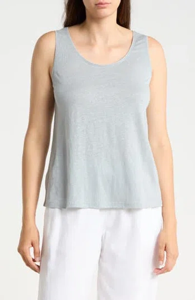 Eileen Fisher Organic Linen Tank In Gray