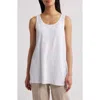 Eileen Fisher Womens Organic Linen Burnout Tank Top In White