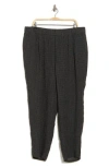 Eileen Fisher Organic Linen Tapered Ankle Pants In Black