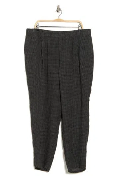 Eileen Fisher Organic Linen Tapered Ankle Pants In Black