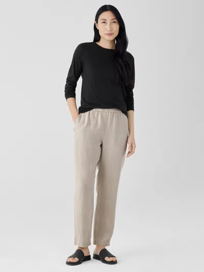 Eileen Fisher Organic Linen Tapered Pant In Black