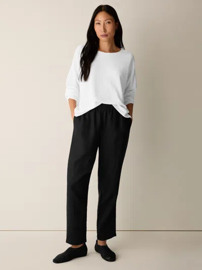 Eileen Fisher Organic Linen Tapered Pant In Black