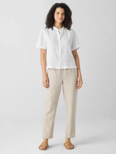 Eileen Fisher Organic Linen Tapered Pant In Undyed Natural