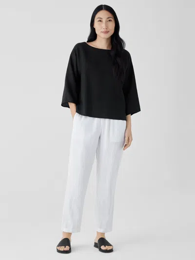 Eileen Fisher Organic Linen Tapered Pant In White