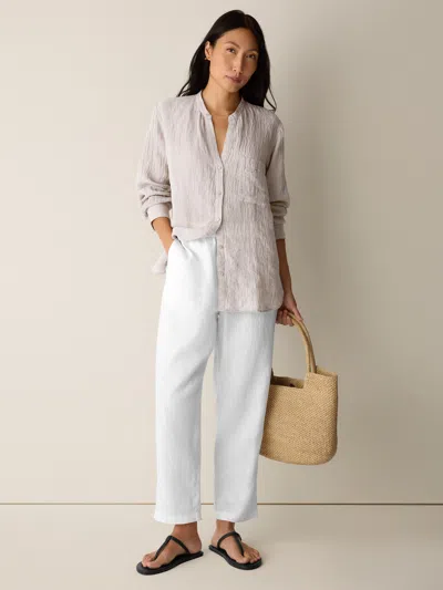 Eileen Fisher Organic Linen Tapered Pant In White