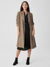Eileen Fisher Organic Linen Trench Coat In Brown