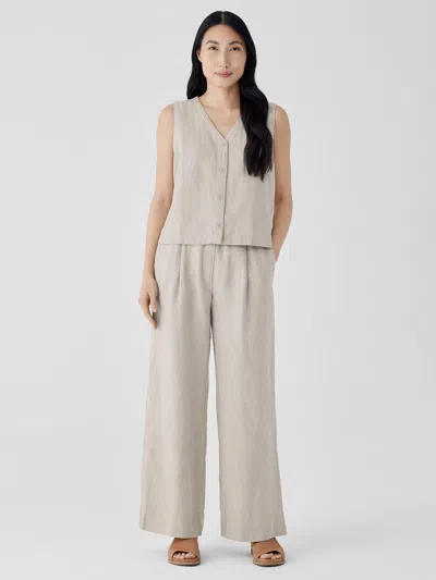 Eileen Fisher Organic Linen Trouser Pant In Neutral