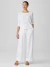 Eileen Fisher Organic Linen Trouser Pant In White